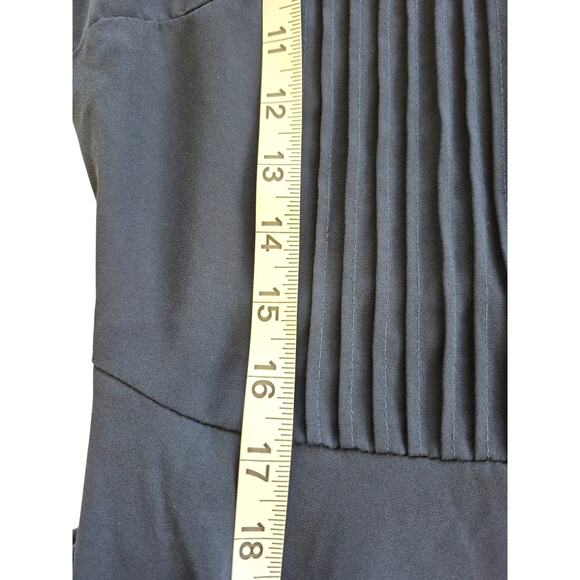 Nanette Lepore Dress Sz 4 Navy Blue 3/4 Sleeve Modest  Fit Flare Tux Front - Picture 6 of 7